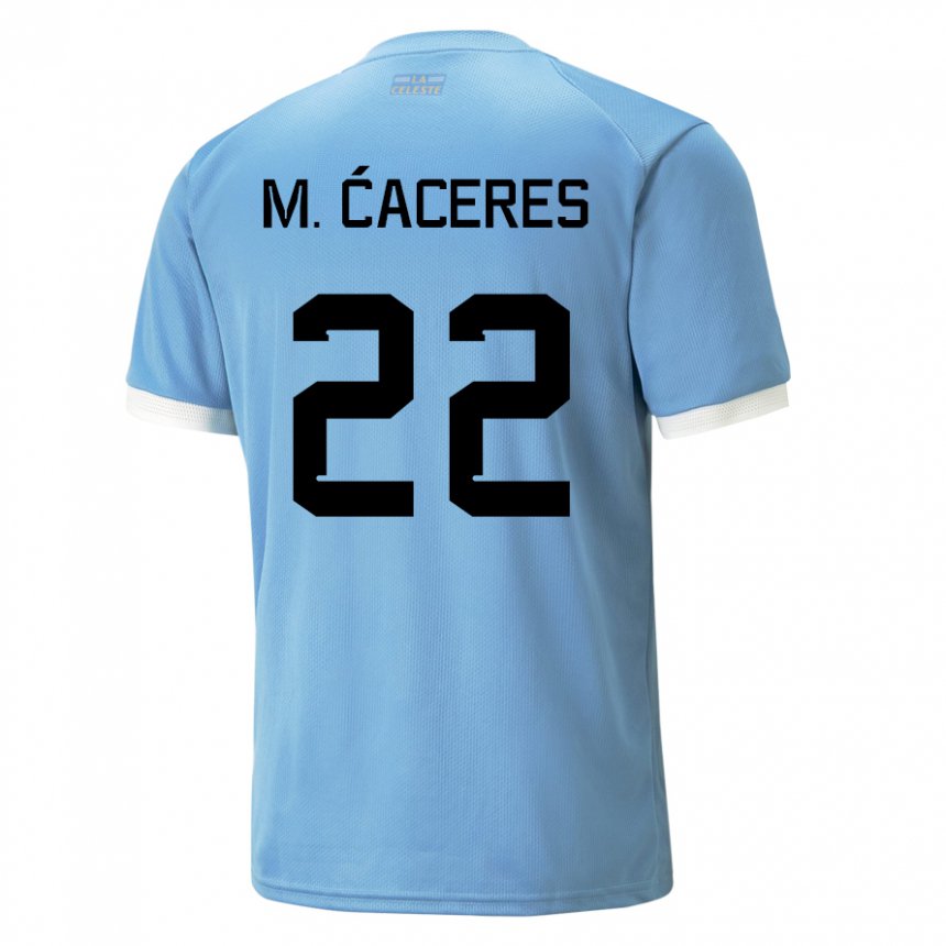 Herren Uruguayische Martin Caceres #22 Blau Heimtrikot Trikot 22-24 T-shirt
