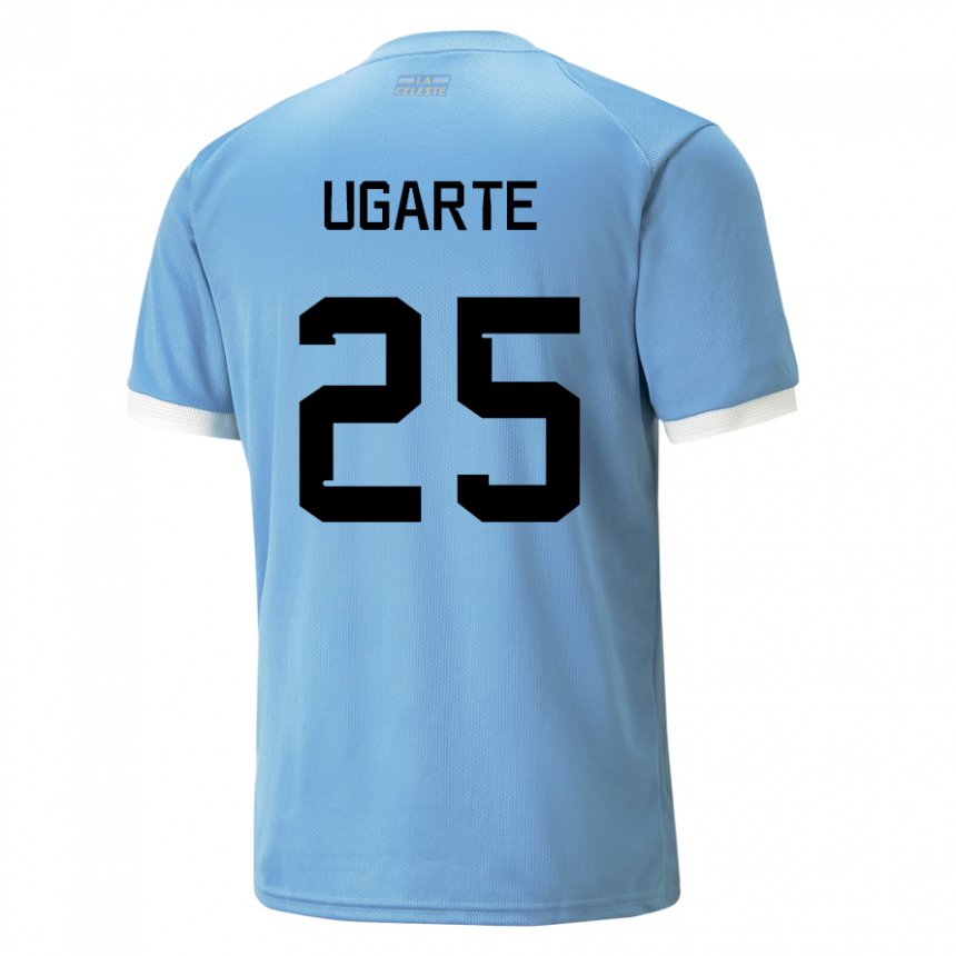 Herren Uruguayische Manuel Ugarte #25 Blau Heimtrikot Trikot 22-24 T-shirt