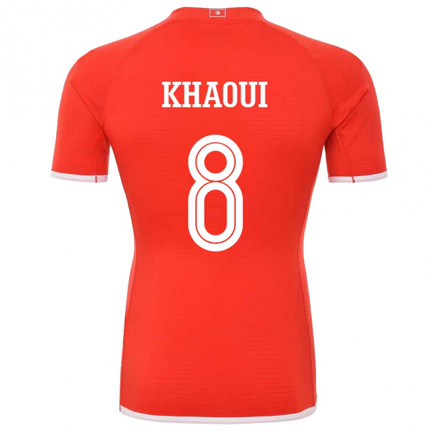 Herren Tunesische Saif Eddine Khaoui #8 Rot Heimtrikot Trikot 22-24 T-shirt