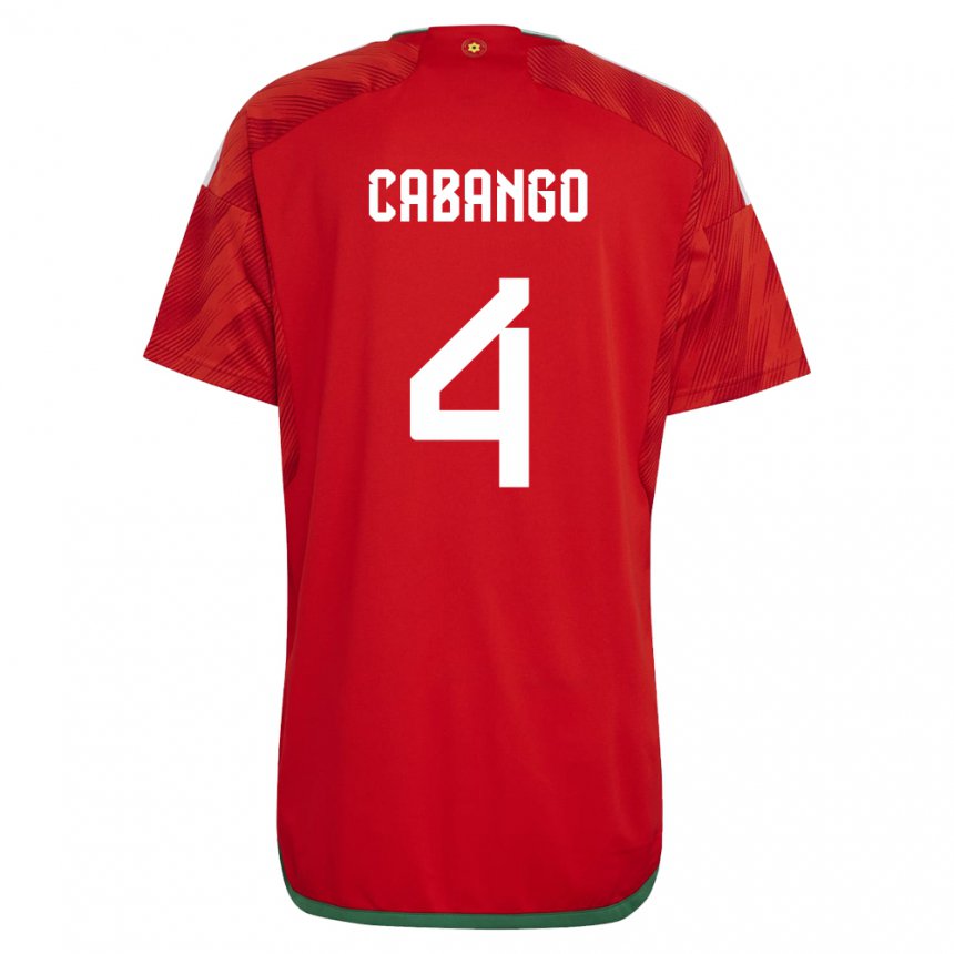 Herren Walisische Ben Cabango #4 Rot Heimtrikot Trikot 22-24 T-shirt