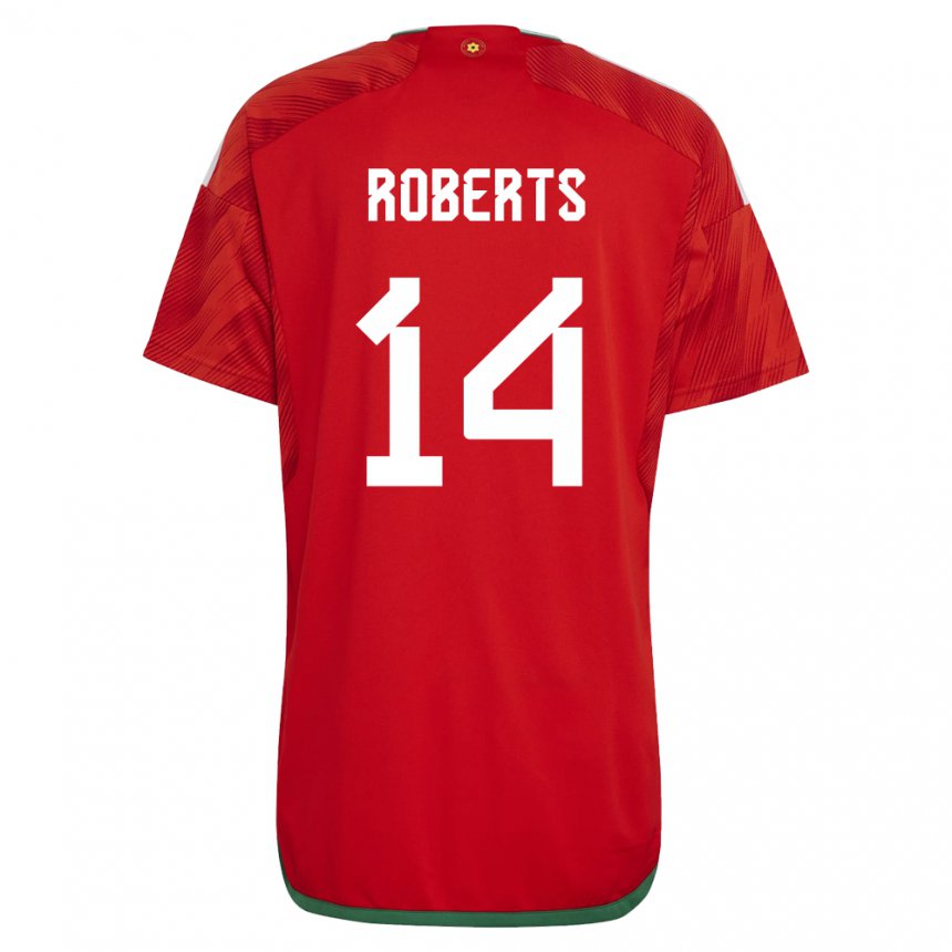 Herren Walisische Connor Roberts #14 Rot Heimtrikot Trikot 22-24 T-shirt
