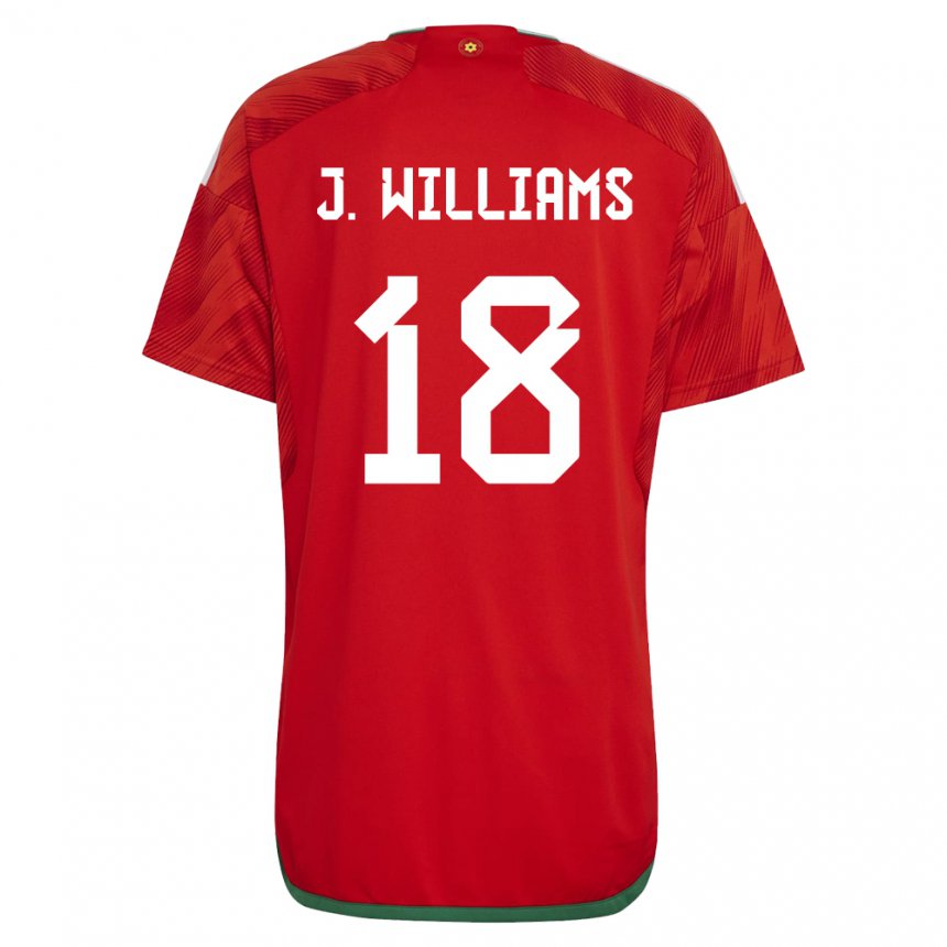 Herren Walisische Jonathan Williams #18 Rot Heimtrikot Trikot 22-24 T-shirt