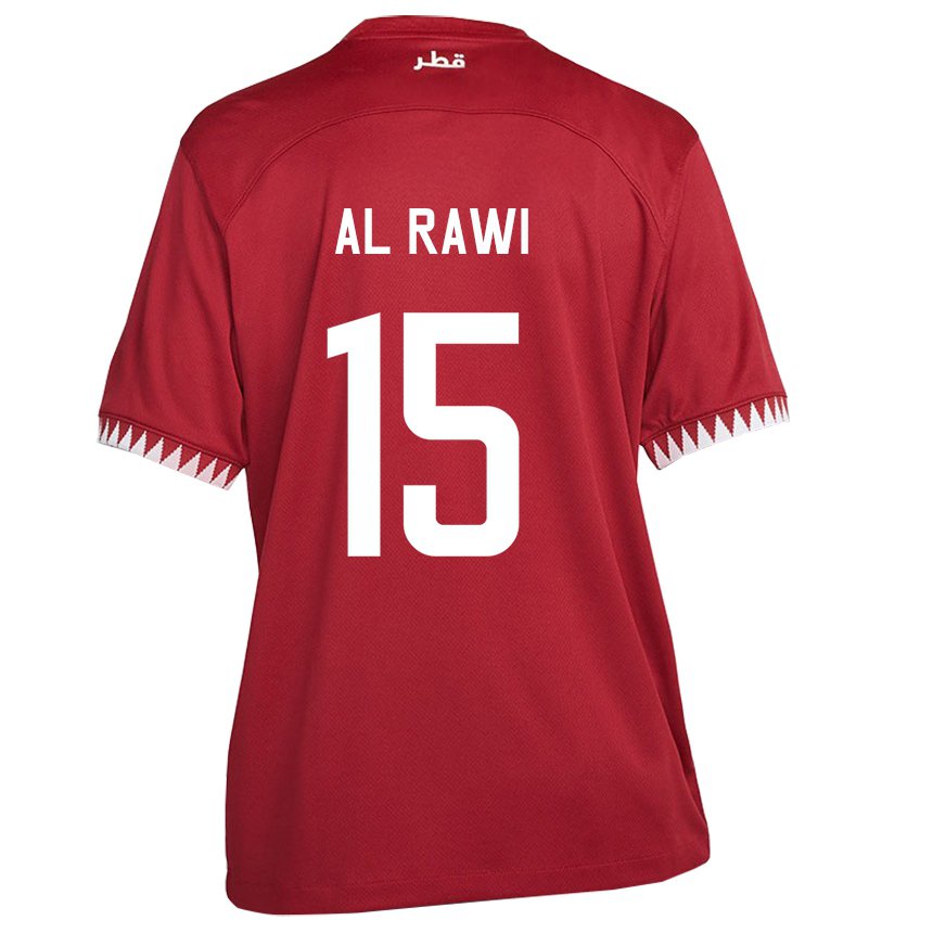 Herren Katarische Bassam Al Rawi #15 Kastanienbraun Heimtrikot Trikot 22-24 T-shirt