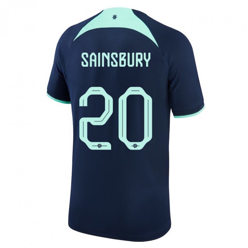 Herren Australische Trent Sainsbury #20 Dunkelblau Auswärtstrikot Trikot 22-24 T-shirt