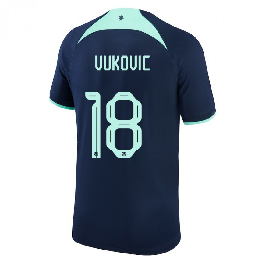 Herren Australische Danny Vukovic #18 Dunkelblau Auswärtstrikot Trikot 22-24 T-shirt