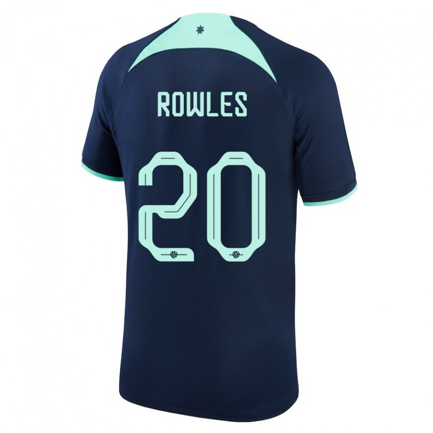 Herren Australische Kye Rowles #20 Dunkelblau Auswärtstrikot Trikot 22-24 T-shirt