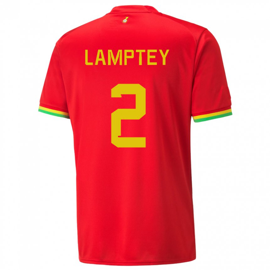 Herren Ghanaische Tariq Lamptey #2 Rot Auswärtstrikot Trikot 22-24 T-shirt