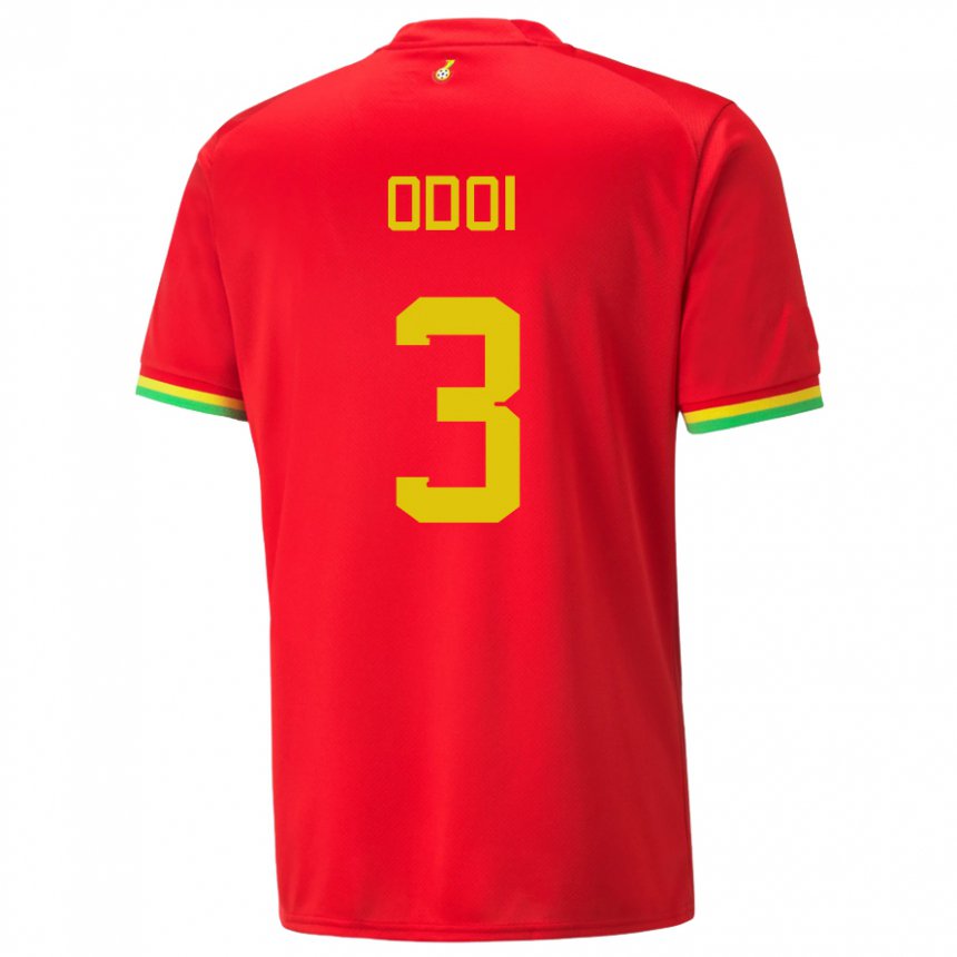 Herren Ghanaische Denis Odoi #3 Rot Auswärtstrikot Trikot 22-24 T-shirt