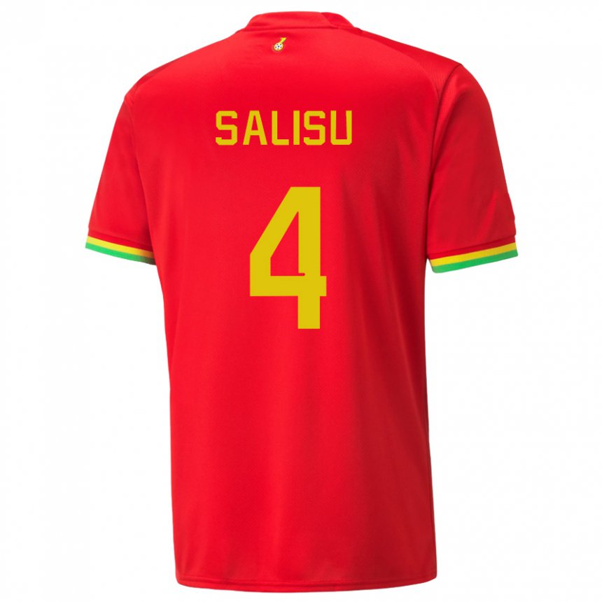 Herren Ghanaische Mohammed Salisu #4 Rot Auswärtstrikot Trikot 22-24 T-shirt
