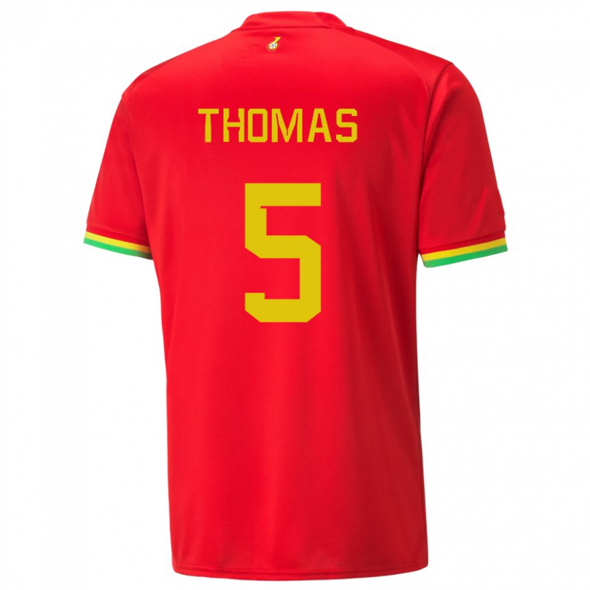 Herren Ghanaische Thomas Partey #5 Rot Auswärtstrikot Trikot 22-24 T-shirt