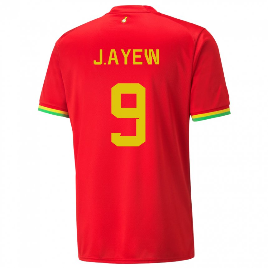 Herren Ghanaische Jordan Ayew #9 Rot Auswärtstrikot Trikot 22-24 T-shirt