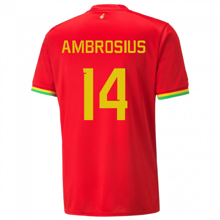 Herren Ghanaische Stephan Ambrosius #14 Rot Auswärtstrikot Trikot 22-24 T-shirt