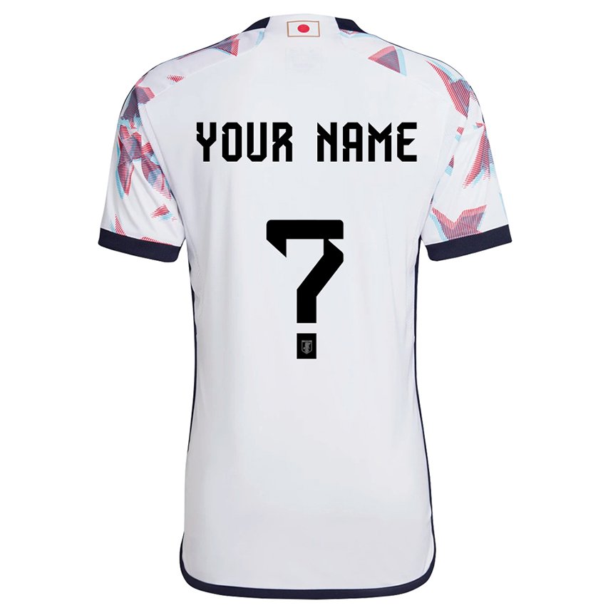 Herren Japanische Ihren Namen #0 Weiß Auswärtstrikot Trikot 22-24 T-shirt