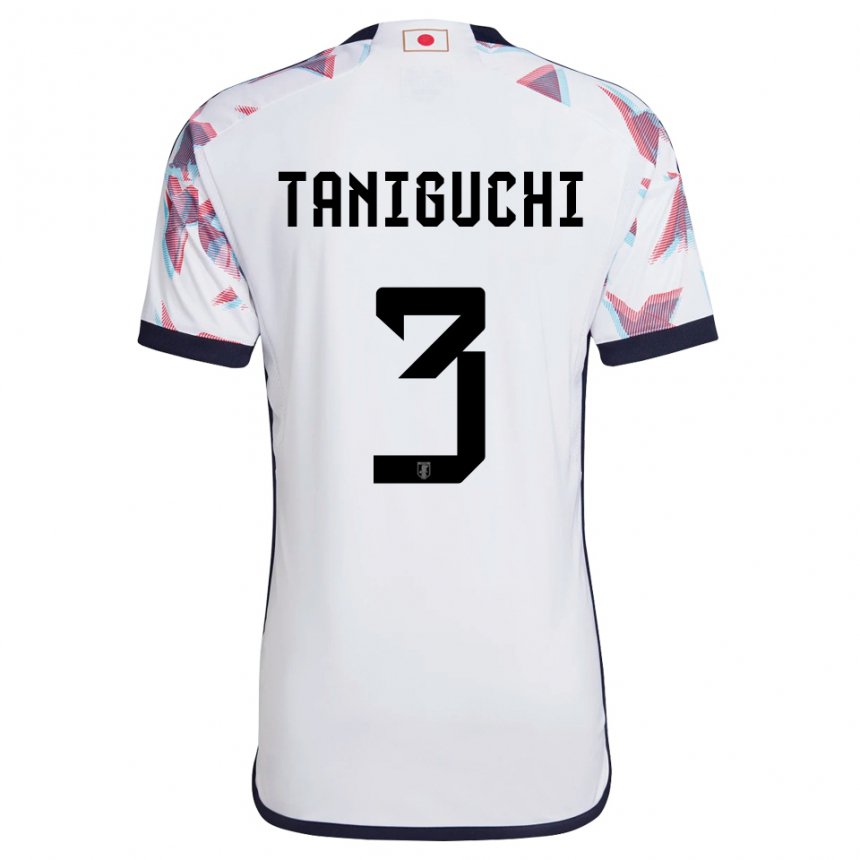 Herren Japanische Shogo Taniguchi #3 Weiß Auswärtstrikot Trikot 22-24 T-shirt