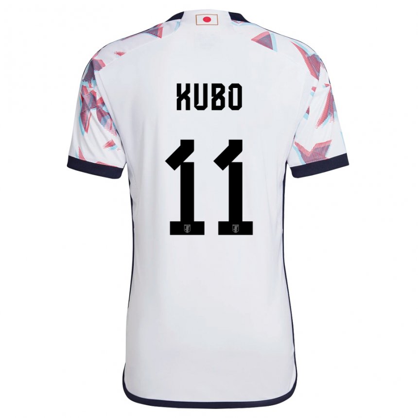 Herren Japanische Takefusa Kubo #11 Weiß Auswärtstrikot Trikot 22-24 T-shirt