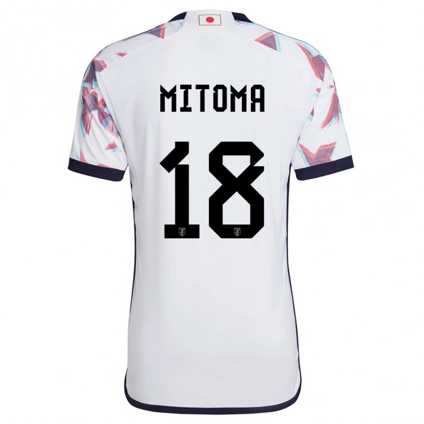 Herren Japanische Kaoru Mitoma #18 Weiß Auswärtstrikot Trikot 22-24 T-shirt
