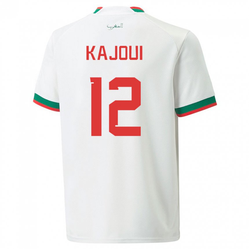 Herren Marokkanische Munir Kajoui #12 Weiß Auswärtstrikot Trikot 22-24 T-shirt