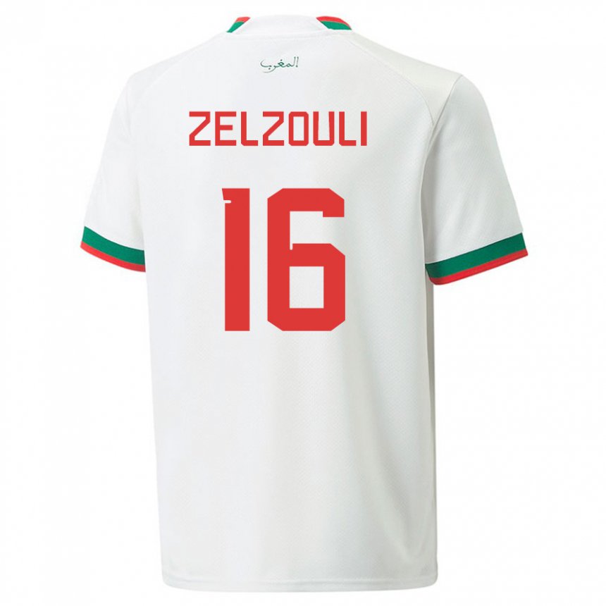Herren Marokkanische Abdessamad Zelzouli #16 Weiß Auswärtstrikot Trikot 22-24 T-shirt