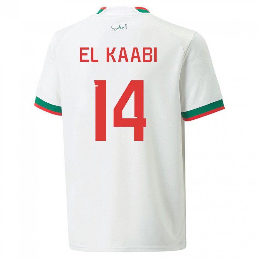 Herren Marokkanische Ayoub El Kaabi #14 Weiß Auswärtstrikot Trikot 22-24 T-shirt
