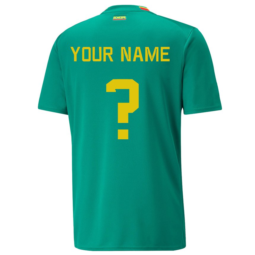 Herren Senegalesische Ihren Namen #0 Grün Auswärtstrikot Trikot 22-24 T-shirt