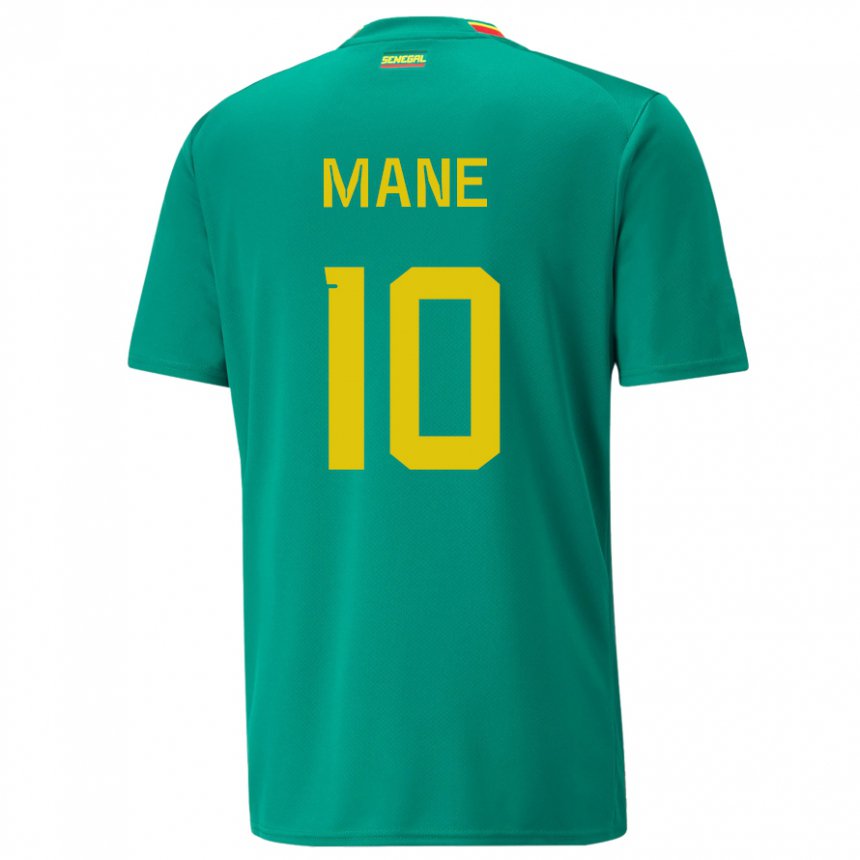 Herren Senegalesische Sadio Mane #10 Grün Auswärtstrikot Trikot 22-24 T-shirt