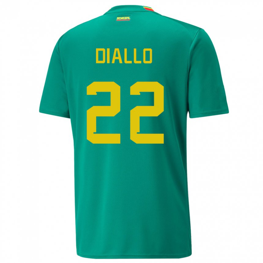 Herren Senegalesische Abdou Diallo #22 Grün Auswärtstrikot Trikot 22-24 T-shirt