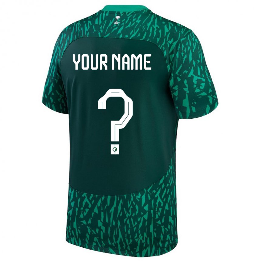 Herren Saudi-arabische Ihren Namen #0 Dunkelgrün Auswärtstrikot Trikot 22-24 T-shirt