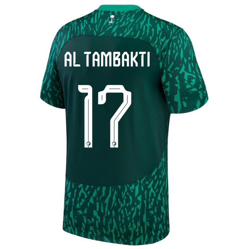 Herren Saudi-arabische Hassan Al Tambakti #17 Dunkelgrün Auswärtstrikot Trikot 22-24 T-shirt