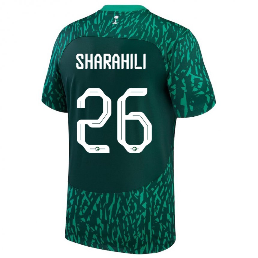 Herren Saudi-arabische Riyadh Sharahili #26 Dunkelgrün Auswärtstrikot Trikot 22-24 T-shirt
