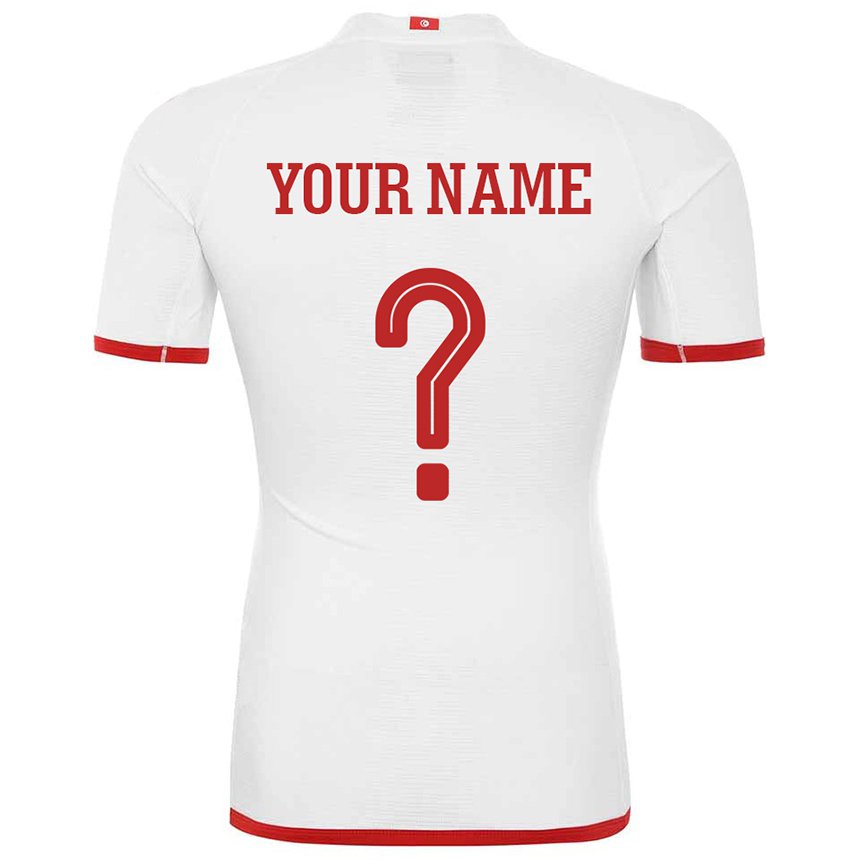 Herren Tunesische Ihren Namen #0 Weiß Auswärtstrikot Trikot 22-24 T-shirt