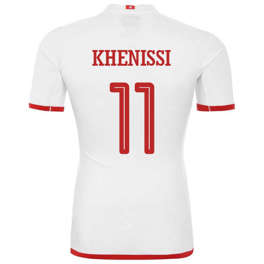 Herren Tunesische Taha Yassine Khenissi #11 Weiß Auswärtstrikot Trikot 22-24 T-shirt