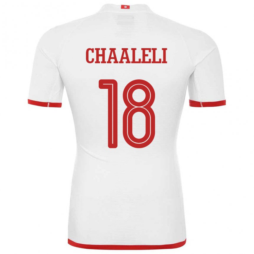 Herren Tunesische Ghaliene Chaaleli #18 Weiß Auswärtstrikot Trikot 22-24 T-shirt