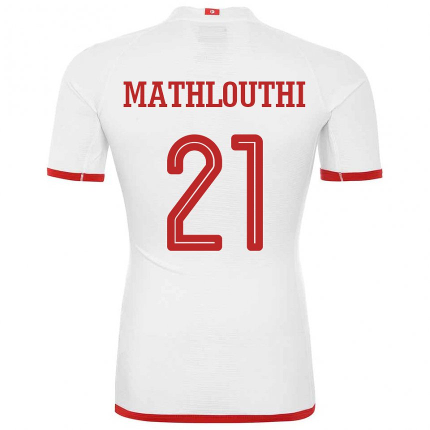 Herren Tunesische Hamza Mathlouthi #21 Weiß Auswärtstrikot Trikot 22-24 T-shirt