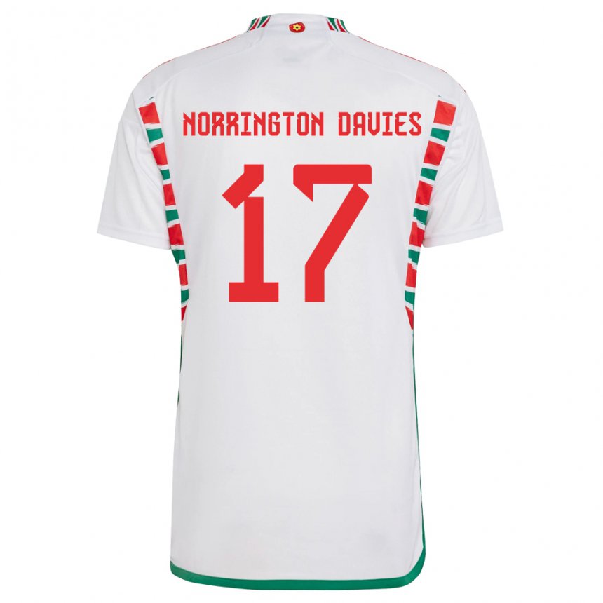 Herren Walisische Rhys Norrington Davies #17 Weiß Auswärtstrikot Trikot 22-24 T-shirt