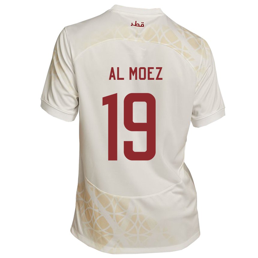 Herren Katarische Almoez Ali #19 Goldbeige Auswärtstrikot Trikot 22-24 T-shirt