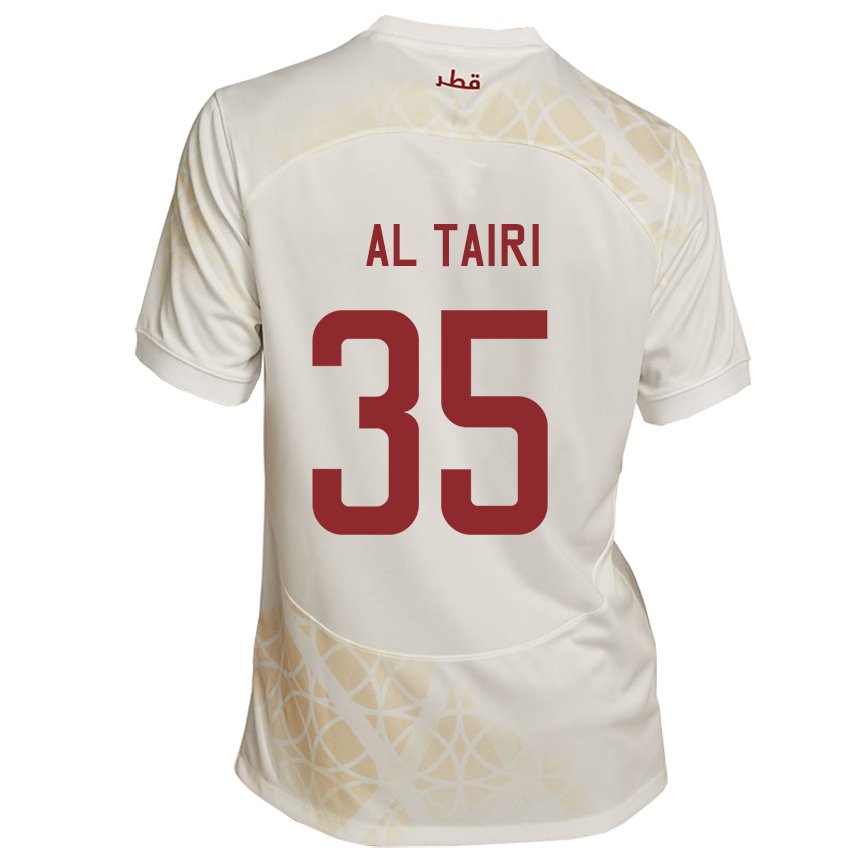 Herren Katarische Osamah Al Tairi #35 Goldbeige Auswärtstrikot Trikot 22-24 T-shirt