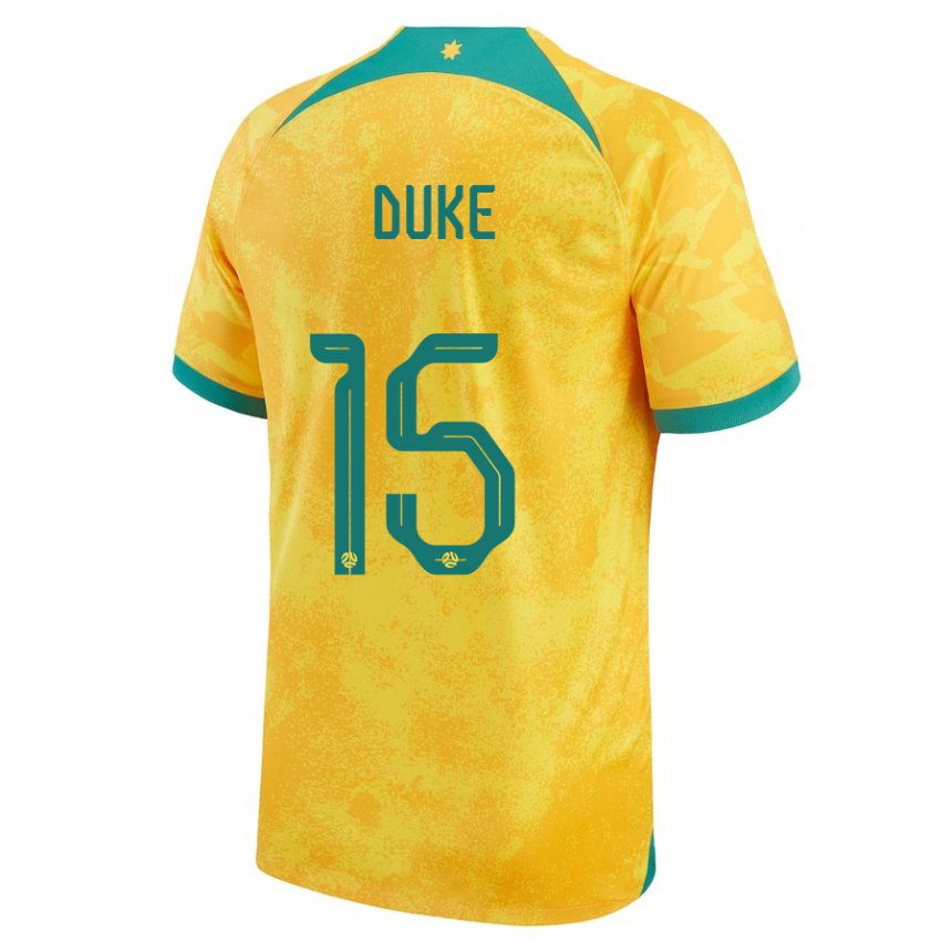 Damen Australische Mitchell Duke #15 Gold Heimtrikot Trikot 22-24 T-shirt