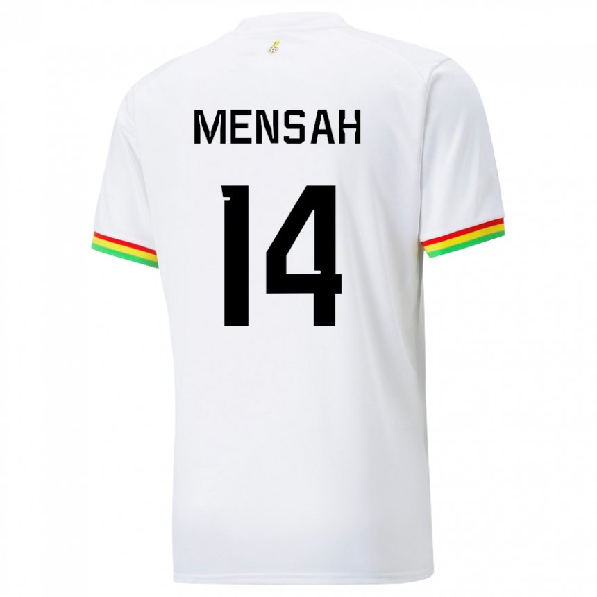 Damen Ghanaische Gideon Mensah #14 Weiß Heimtrikot Trikot 22-24 T-shirt