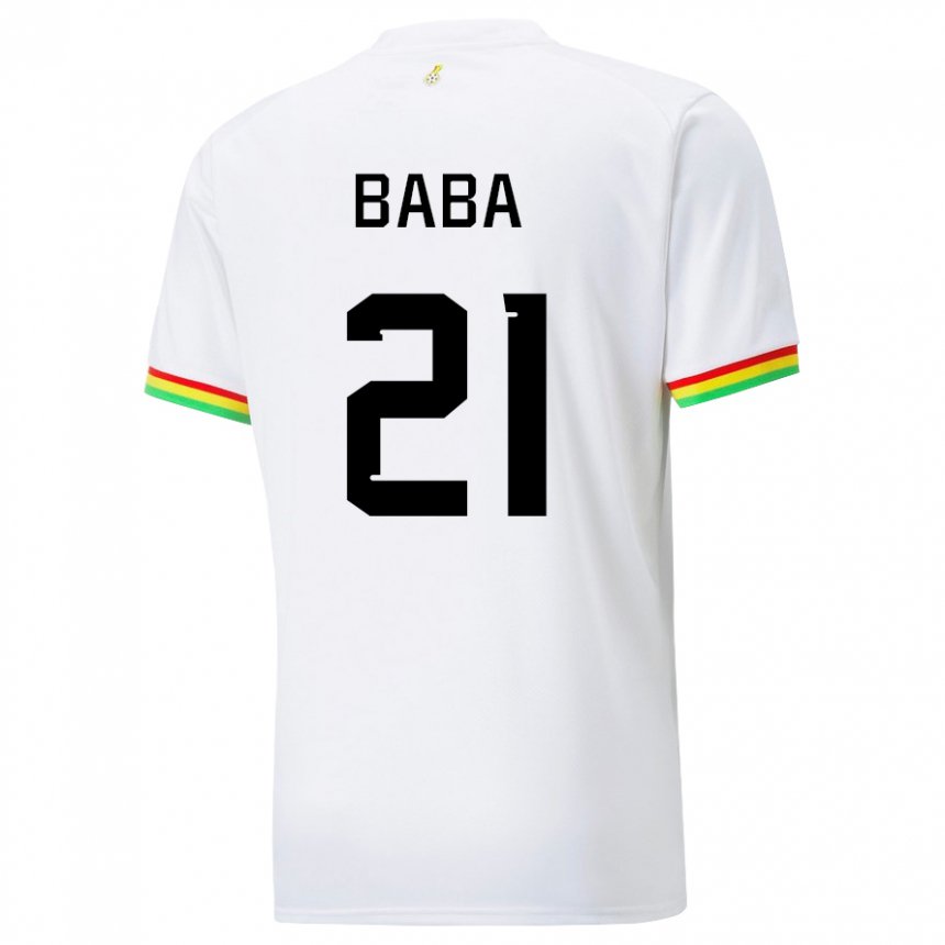Damen Ghanaische Iddrisu Baba #21 Weiß Heimtrikot Trikot 22-24 T-shirt