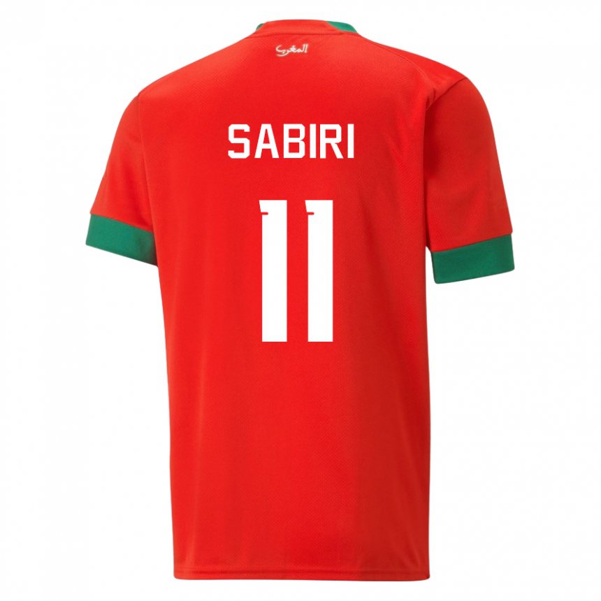 Damen Marokkanische Abdelhamid Sabiri #11 Rot Heimtrikot Trikot 22-24 T-shirt