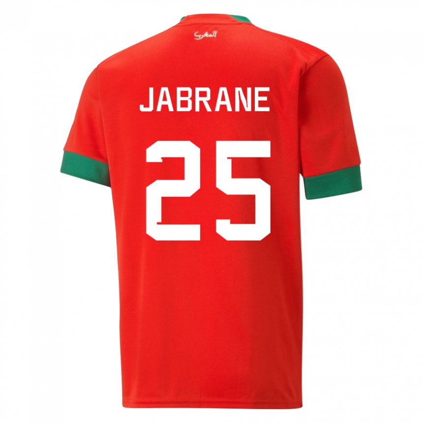 Damen Marokkanische Yahya Jabrane #25 Rot Heimtrikot Trikot 22-24 T-shirt
