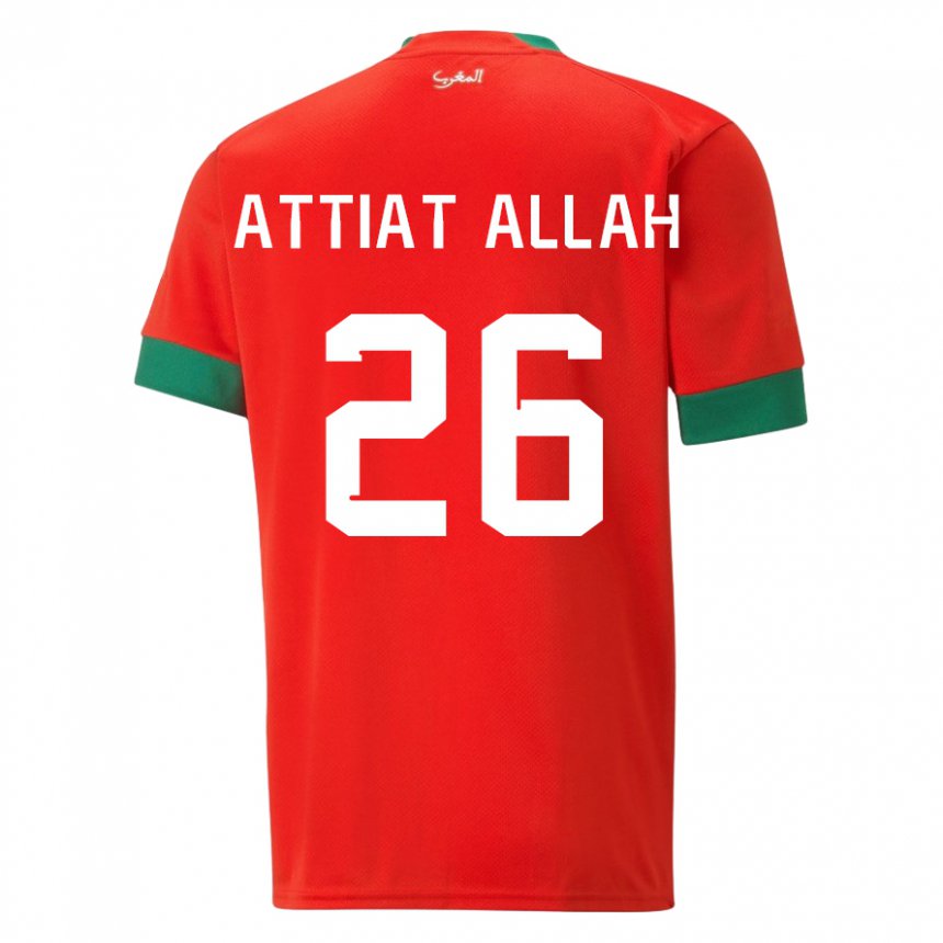 Damen Marokkanische Yahia Attiat-allah #26 Rot Heimtrikot Trikot 22-24 T-shirt