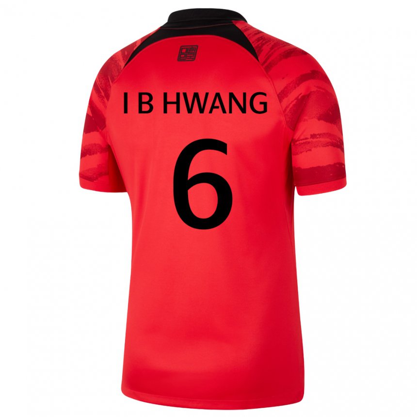 Damen Südkoreanische In-beom Hwang #6 Rot Schwarz Heimtrikot Trikot 22-24 T-shirt