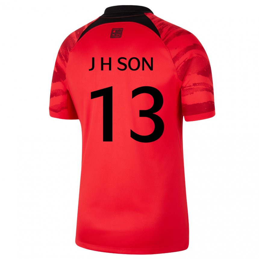 Damen Südkoreanische Jun-ho Son #13 Rot Schwarz Heimtrikot Trikot 22-24 T-shirt