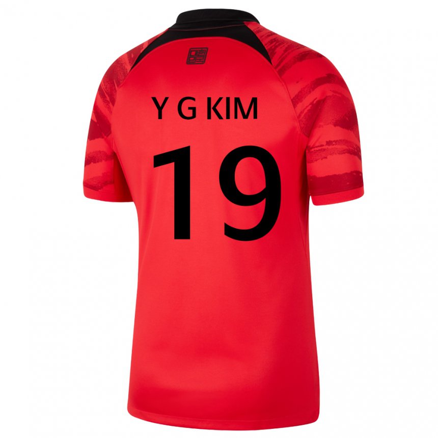Damen Südkoreanische Young-gwon Kim #19 Rot Schwarz Heimtrikot Trikot 22-24 T-shirt