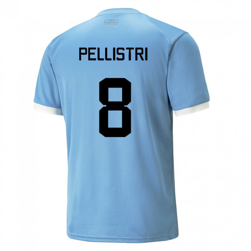 Damen Uruguayische Facundo Pellistri #8 Blau Heimtrikot Trikot 22-24 T-shirt