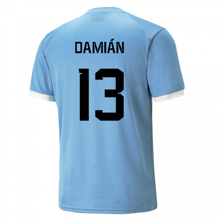 Damen Uruguayische Damian Suarez #13 Blau Heimtrikot Trikot 22-24 T-shirt