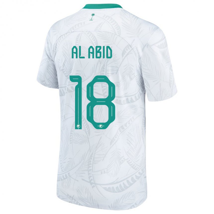 Damen Saudi-arabische Nawaf Al Abid #18 Weiß Heimtrikot Trikot 22-24 T-shirt