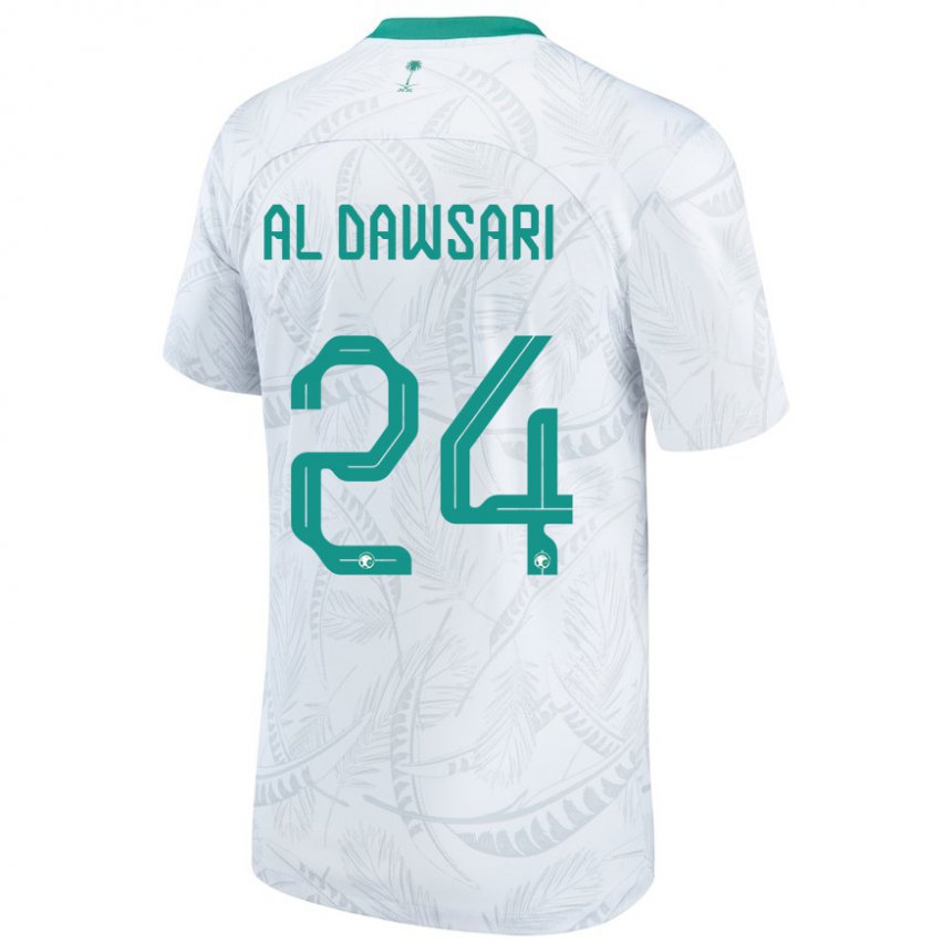 Damen Saudi-arabische Nasser Al Dawsari #24 Weiß Heimtrikot Trikot 22-24 T-shirt