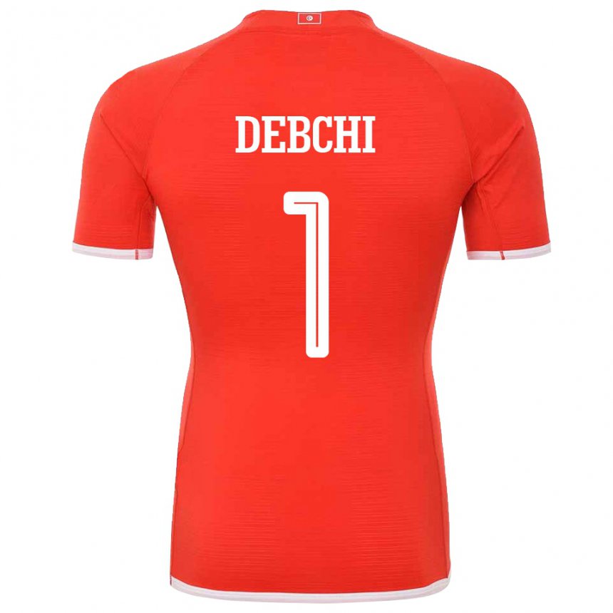 Damen Tunesische Mohamed Sedki Debchi #1 Rot Heimtrikot Trikot 22-24 T-shirt